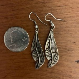 Sterling Silver Feather Earrings